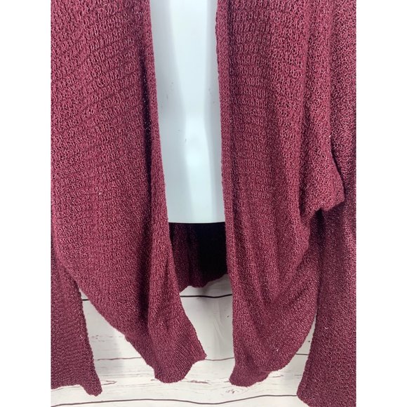 BDG Burgundy Oversized Open Front Long Sleeve Size Medium Cardigan - Picture 4 of 8